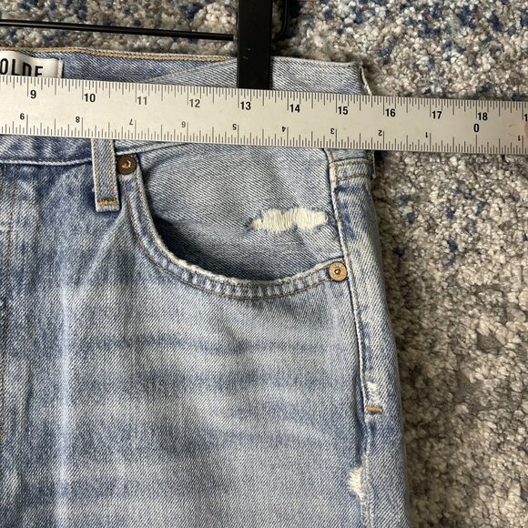 Agolde Jeans Womens 29 Blue High Rise Straight Leg Distressed Denim Made USA - Picture 2 of 9